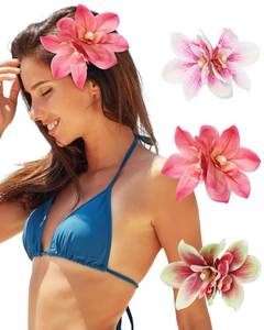 lot 20444 image: 3 PCS Hawaiian Flower Hair Clips for Women Artificial Orchid Hair Barrettes