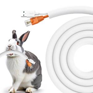 lot 20459 image: UOMTFAI Dog and Cat Cord Protector 10ft - 38inch, Flexible Cable Sleeve for Easy Cord Management, Protects Cables from Pets Chewing, Ideal for USB, Power, Audio and Video Cords - White