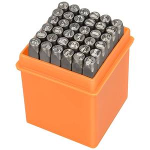 lot 20472 image: 37pcs Metal Stamping Kit, 3mm(18) Number and Letter Stamp Set