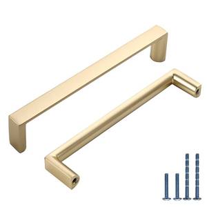 lot 20473 image: KNOKLOCK 10 Pack 5 Inch Brushed Gold Cabinet Pulls, Kitchen Hardware