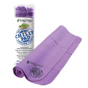 lot 20479 image: FROGG TOGGS Chilly Pad, Instant Cooling Towel, Long Lasting, Reusable, Sports and Outdoors Neck Towel 33x13, Deep Purple
