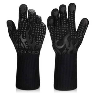 lot 20493 image: Comsmart BBQ Gloves, 1472 Degree F Heat Resistant Grilling Gloves Silicone Non-Slip Oven Gloves Long Kitchen Gloves for Barbecue, Cooking, Baking, Cutting