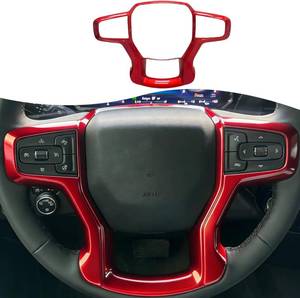 lot 1000 image: Steering Wheel Button Trim for Chevy Silverado 1500 (2020-2026) Wine Red