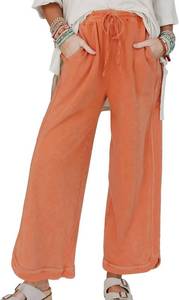 lot 1019 image: Hixiaohe Womens Casual Wide-Leg Sweatpants, High Waist Acid-Wash Palazzo Medium
