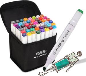 lot 1022 image: YASNAY Alcohol Markers 48 Colors Dual Tip Art Markers Set, ASTM D4236