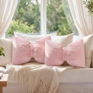 lot 1023 image: Beeveer Pink 1 Pcs Bow Pillow Cushion Coquette Decor