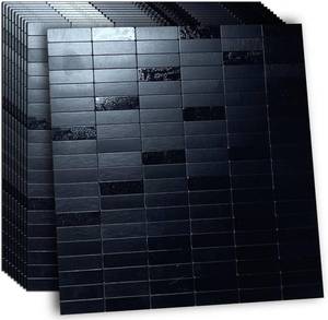 lot 1033 image: XUANINY Peel & Stick Backsplash Tiles, Black Brushed, 10-Pack, Mosaic
