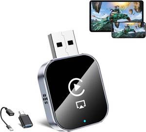 lot 1047 image: Wireless CarPlay Adapter for iPhone - 4-in-1 AirPlay Mirror Link, USB-C