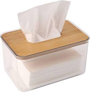 lot 1061 image: Acrylic Tissue Box & Dryer Sheet Holder for Laundry, Clear Dispenser
