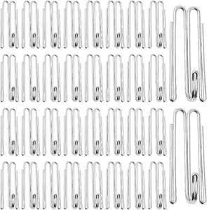 lot 1077 image: 60 Pcs Pleat Hooks, Stainless Steel, 4 Prongs  W Shape Drapery Clips