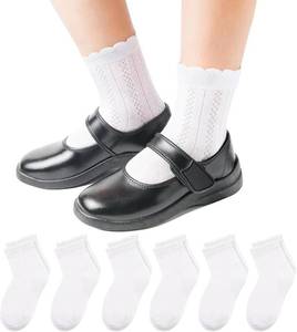 lot 1138 image: 5689 Pairs Girls White Ruffle Crew Socks, 80% Cotton, 4-12 Years