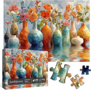lot 1278 image: Larkipuzz 1000-Piece Colorful Apple Puzzle for Adults, Rainbow Art