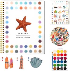 lot 1283 image: Watercolor Workbooks 24-Color Water Paint Set for Beginners Nature Kit