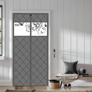 lot 1345 image: WochiTV Magnetic Thermal Insulated Door Curtain 28x78, Gray, Weatherproof