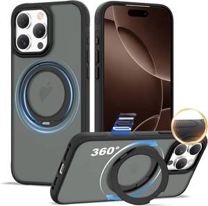 lot 1395 image: XIQI iPhone 16 Pro Max Case 6.9 Magnetic 360  Ring Stand, Mag-Safe Black