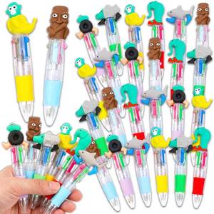 lot 1402 image: 24 Pcs Italian Brainrot Multicolor 4-in-1 Cartoon Pens - Ballpoint Bulk Gifts