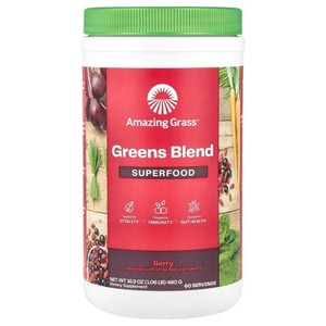 lot 1435 image: Amazing Grass Greens Blend Superfood, Berry, 16.9 oz (480 g)