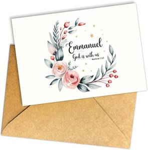 lot 1445 image: Emmanuel Christmas Card Jesus Faith Cards  Emmanuel Gifts 5.3x8 Inches