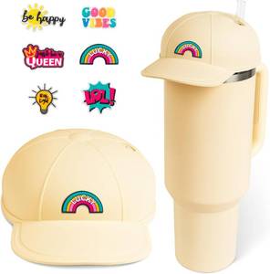 lot 1454 image: Dustproof Lid for Stanley Cup Cap - 7 Charms Dust Covers for 40 Oz Tumbler