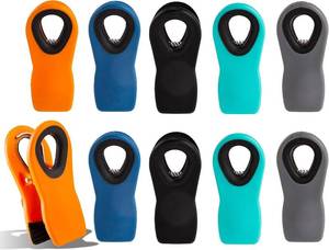 lot 1473 image: Chip Clips Magnetic Bread Bag Clips with Silicone Mouth (10pcs Colored)