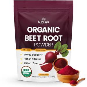 lot 1474 image: Organic Beet Root Powder (8oz) - Beetroot Supplement, Non-GMO, Gluten-Free