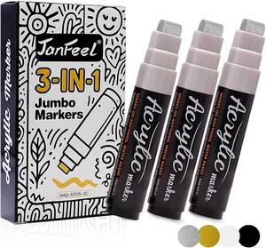 lot 1483 image: Jumbo 3-Pack 15mm Chisel Tip Poster Markers, No-Leak Odorless