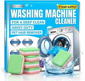 lot 1484 image: 3-Layer Washing Machine Cleaner Tablets, 24 Pack, Descaling Odor Elimination