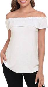 lot 1518 image: HDE Womens Off-Shoulder Ruffle Tops Convertible Sleeveless Blouse Small