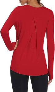 lot 1525 image: Mippo Long Sleeve Workout Tops for Women with Thumb Holes  Tunic, Crew Neck Sma