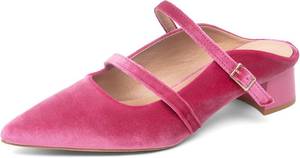 lot 1554 image: NEWBELLA Womens Pointed Toe Mules with Adjustable Strap, Low Block Heel 9