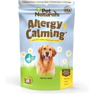 lot 1612 image: Pet Naturals Allergy Plus Calming Dog Supplement, Soft Chew, Duck, 60 Ct