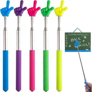 lot 1677 image: Pointer Finger Sticks, 5 Pcs Retractable Teacher Hand Pointers for Classroom