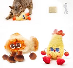 lot 1700 image: Petgravity Jumpy Shrimp Taiyaki Electric Cat Toy, 2pc, Tap-Activated 3 Modes