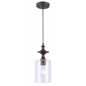 lot 18677 image: Canarm York 1-Light Pendant IPL276B01ORB, (Incomplete)
