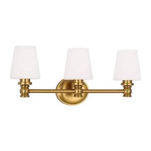 lot 18682 image: Generation Lighting Xavierre 3 Light Vanity Fixture VS22103BBS  Retail $319