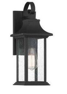 lot 18683 image: Savoy House Hancock 17 Inch Tall Wall Sconce Matte Black  Retail $392