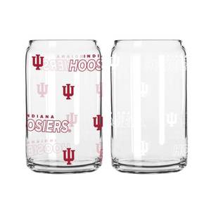 lot 18725 image: NCAA Indiana Hoosiers Glass Can, 2 Pack, 16oz