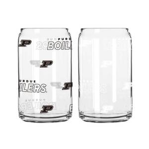 lot 18731 image: NCAA Purdue Boilermakers Glass Can, 16oz, 2 Pack