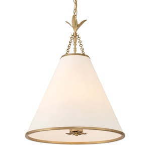 lot 18739 image: Crystorama Lighting Group 4 Light Pendant, 18in Wide, Gold  Retail $478.40