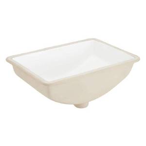 lot 18743 image: Signature Hardware Rectangular Undermount Bathroom Sink, 18x12