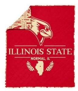 lot 18747 image: Illinois State Quilted Throw Blanket 60in x 80in