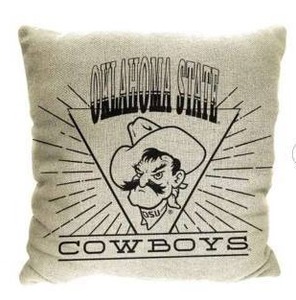 lot 18755 image: NCAA Oklahoma State Cowboys 26 x 26 Woven Tapestry Pillow, 2 Pack