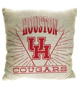 lot 18757 image: NCAA Houston Cougars 26 x 26 Woven Tapestry Pillow, 2 Pack