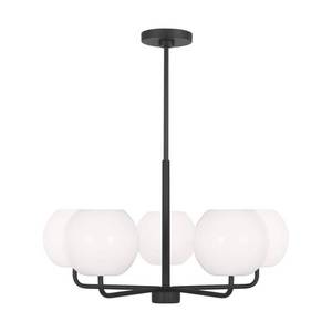 lot 18764 image: Generation Lighting Rory 5-Light Chandelier GLC1055MBK  Retail $122