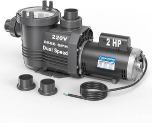 lot 12751 image: Aquastrong Riptide Series 2 HP Pool Pump, 220V, Dual Speed, 8,586 GPH
