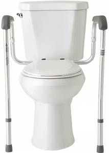 lot 12761 image: Medline Guardian Toilet Safety Rails, 300-lb Capacity, One Pair, Silver