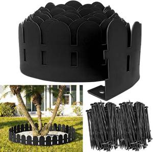 lot 12763 image: Landscape Edging 5.5in x 49ft, 75pcs Spikes, Flexible Lawn Edging Black