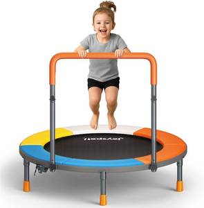 lot 12767 image: 36-Inch Toddler Trampoline with Foam Handle, Foldable Rebounder