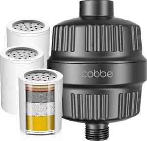 lot 12781 image: Cobbe High Output Shower Filter for Hard Water - 2 Cartridges - Matte Black