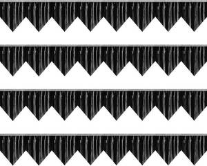 lot 12827 image: 4P Glitter Triangle Pennant Banner Flags, Metallic Bunting Garland (Black)